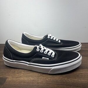 Vans Low Top Black Skater Shoes Men's 9.5 Women 11 Lace Up Off The Wall